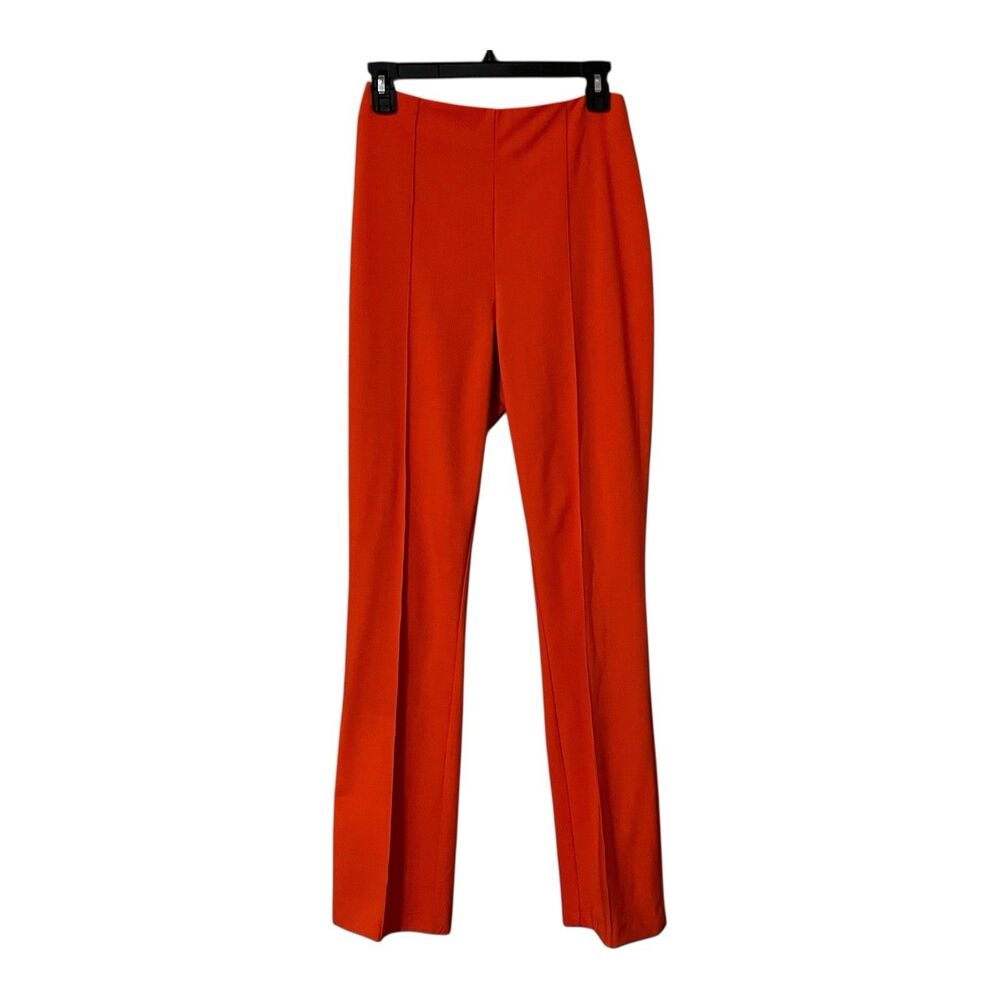 Topshop Orange Side Zip Straight Leg Back Split Pants Womens Size 4